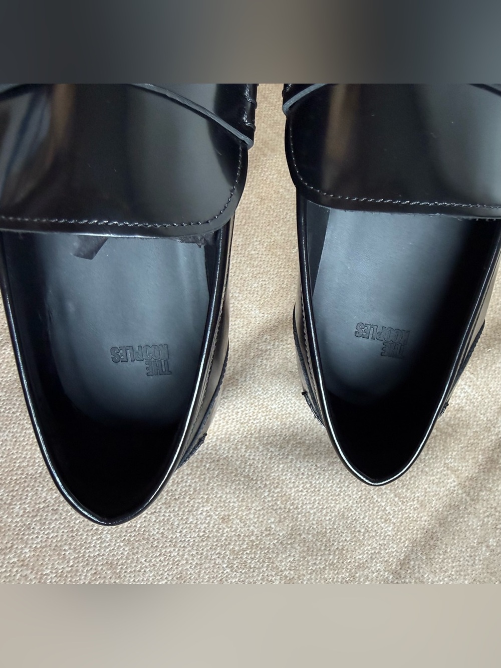 The Kooples Black Glossy Smooth Leather Penny Loafers Size US 10- EU 43 - Picture 9 of 10